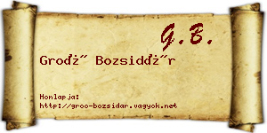 Groó Bozsidár névjegykártya